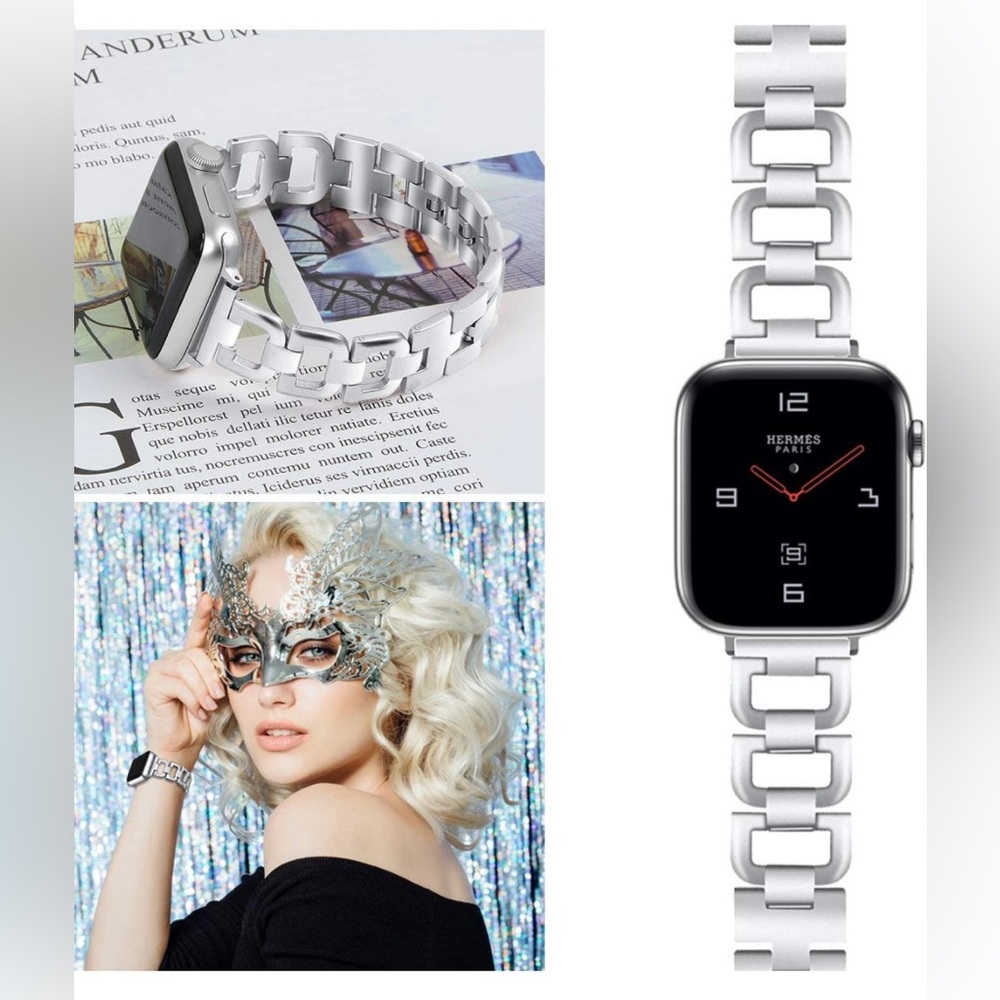 NWT Stainless Steel Adjustable Apple Watch Compatible Band